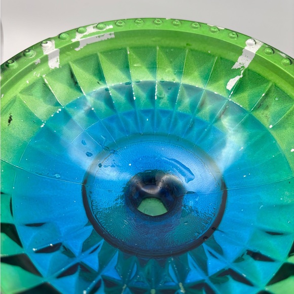 Elegant Green and Blue Glass Bowl - Picture 6 of 14